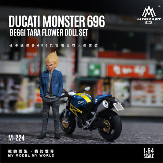 MoreArt 1:64 DUCATI MONSTER 696 BEGGI TARA FLOWER DOLL SET MO222224