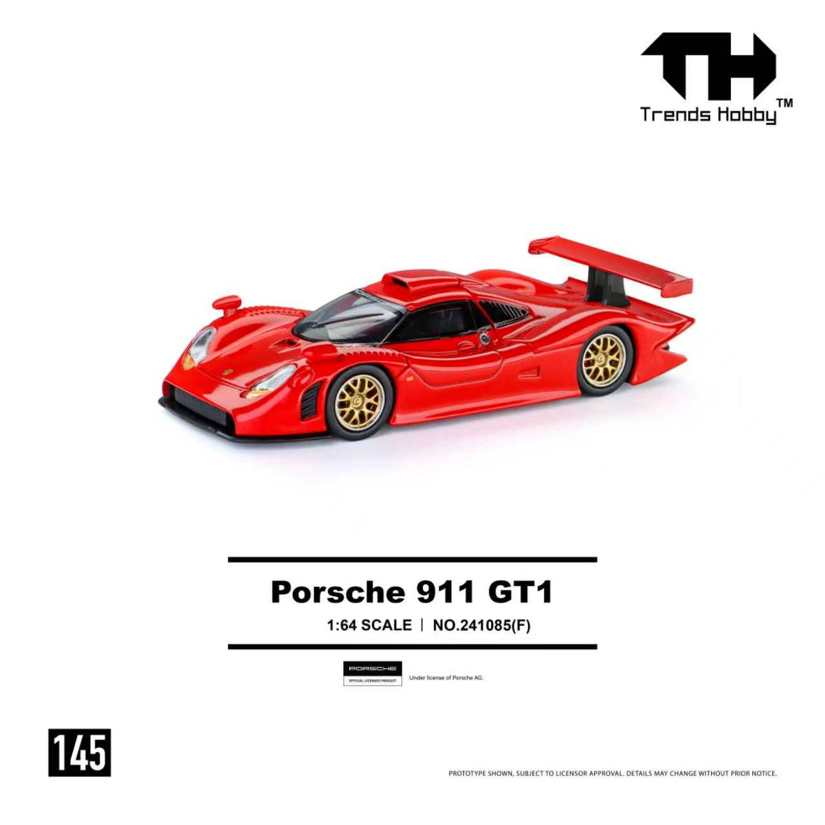 [Preorder] Trends Hobby 1:64 Porsche 911 GT1 1998 Red 241085(F)