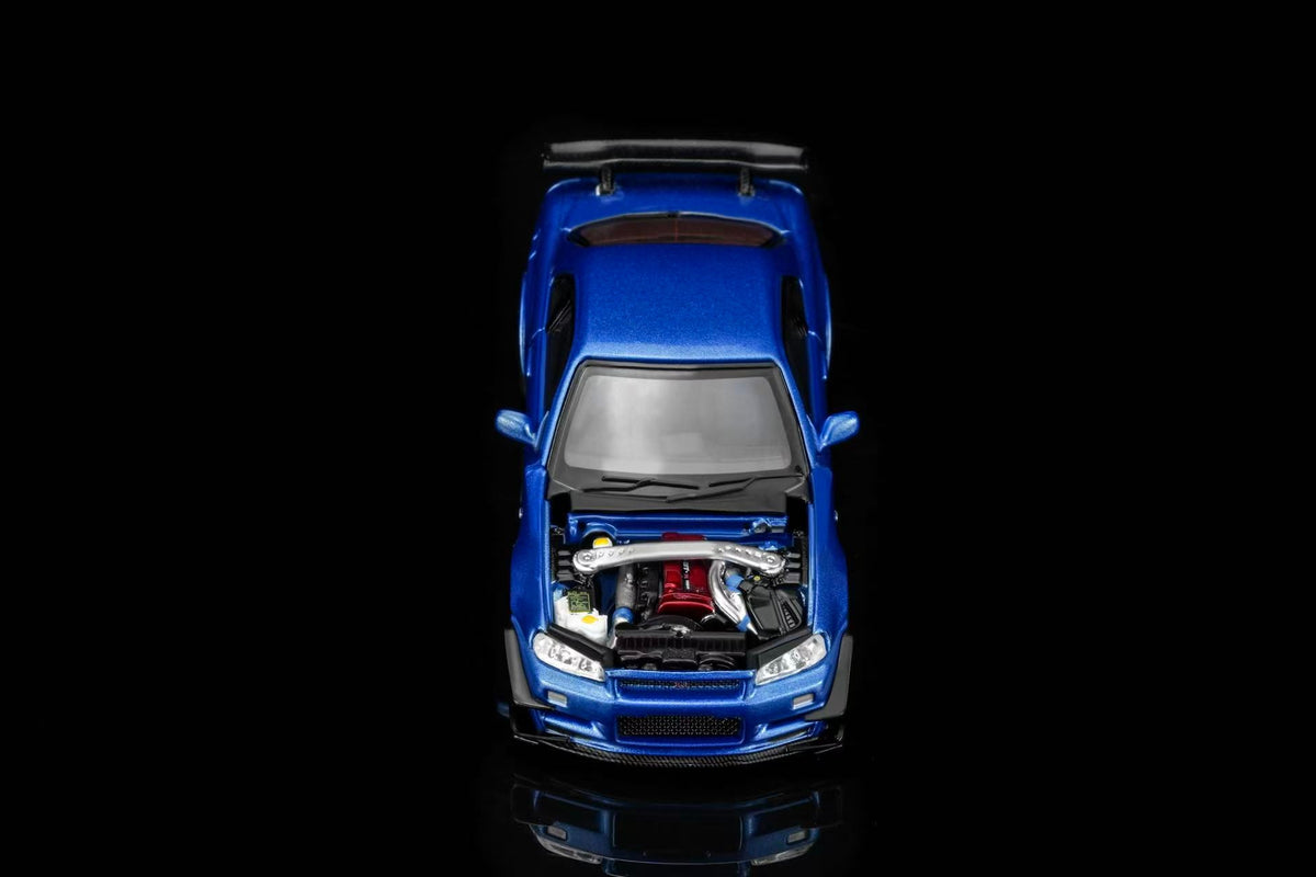 [Preorder] MOTORHELIX 1:64 Nissan Skyline GT-R (R34) Customized (2 Colours) M63475/M63476
