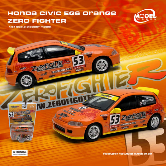 [Preorder] Modelmodel 1:64 Honda Civic EG6 Orange Zero Fighter MM64-EG6-002