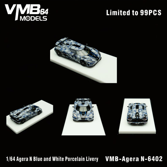 [Preorder] VMB 1:64 Koenigsegg Agera Blue and White Porcelain Livery VMB-AgeraN-6402