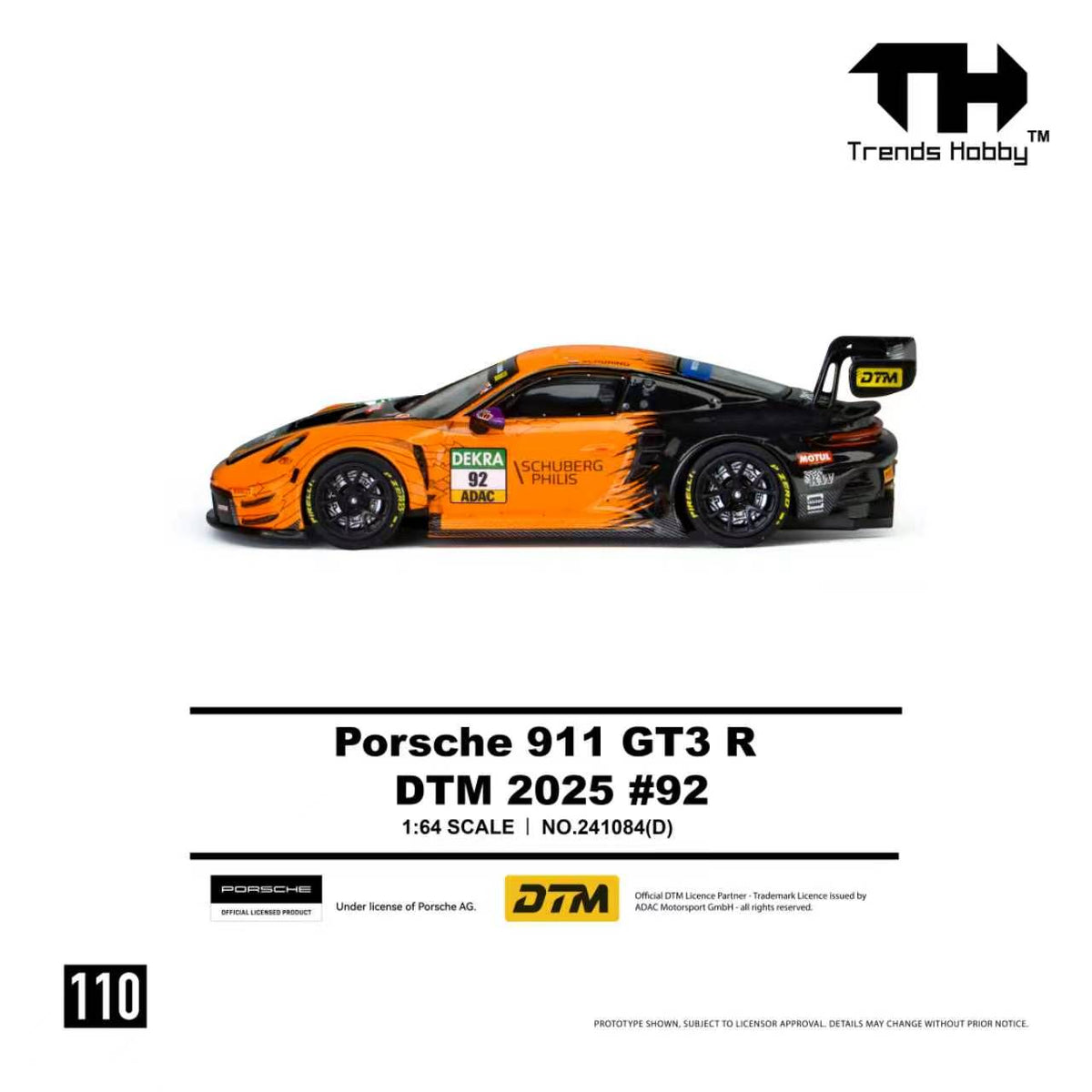 [Preorder] Trends Hobby 1:64 Porsche 911 GT3 R DTM 2025 #92 241084(D)
