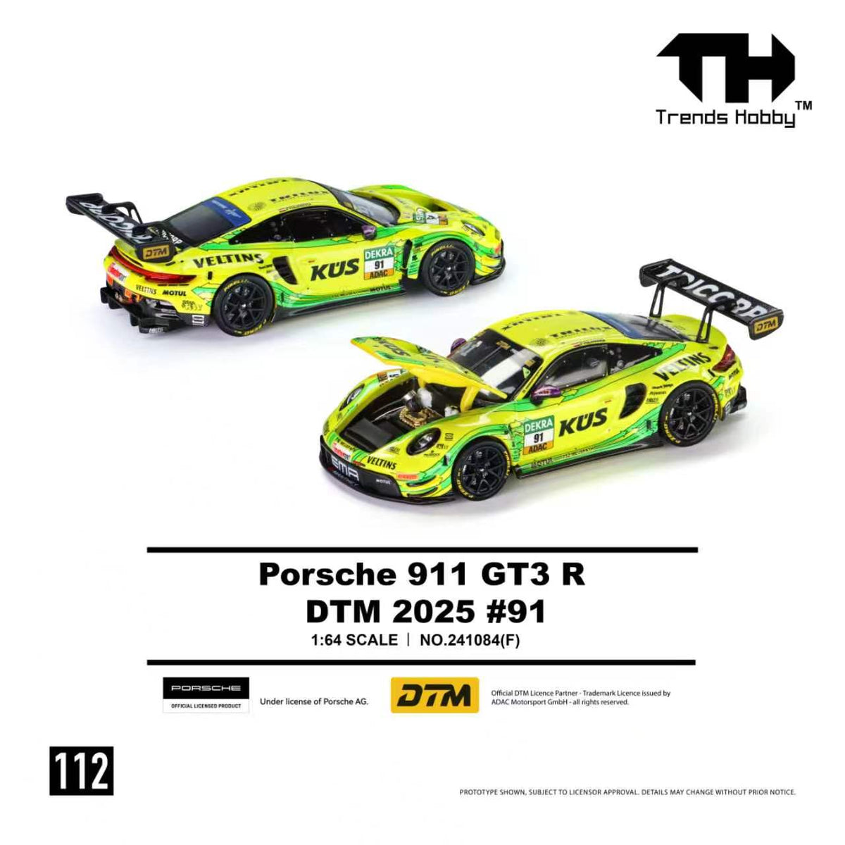 [Preorder] Trends Hobby 1:64 Porsche 911 GT3 R DTM 2025 #91 241084(F)