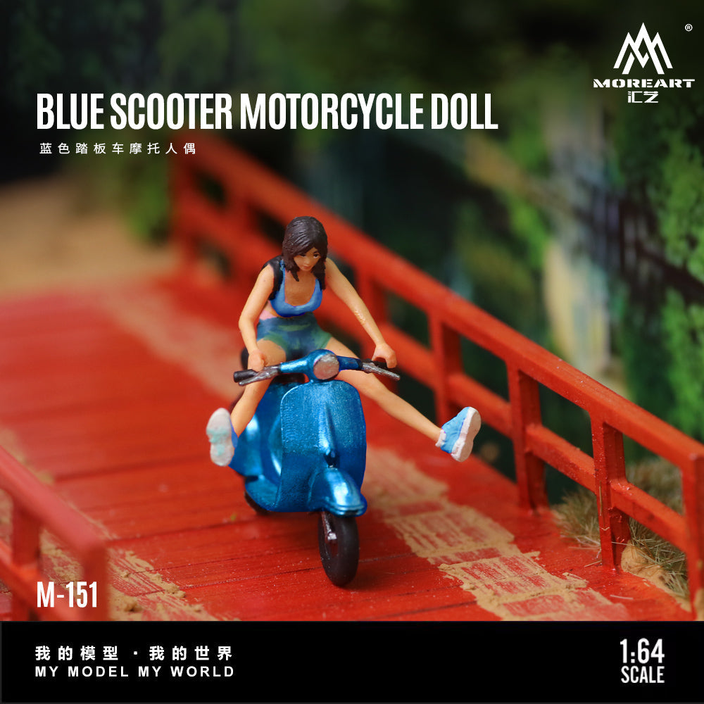 MoreArt 1:64 TWO TONE SCOOTER MOTORCYCLE DOLL (2 Colours)