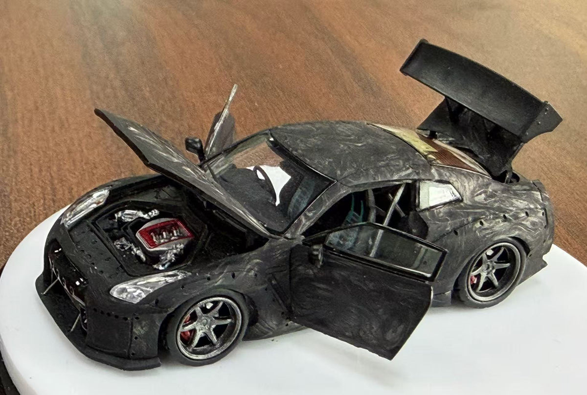 [Preorder] PGM 1:64 GTR R35 Black Full Carbon PG-02001