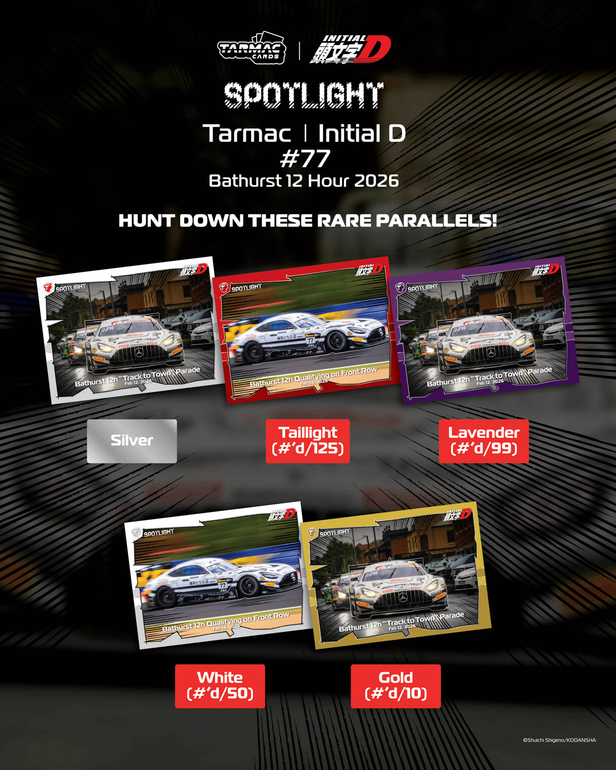 Tarmac Works Tarmac Cards Initial D #77 Bathurst 12 Hour 2026 - TC-TI77-B12HSL