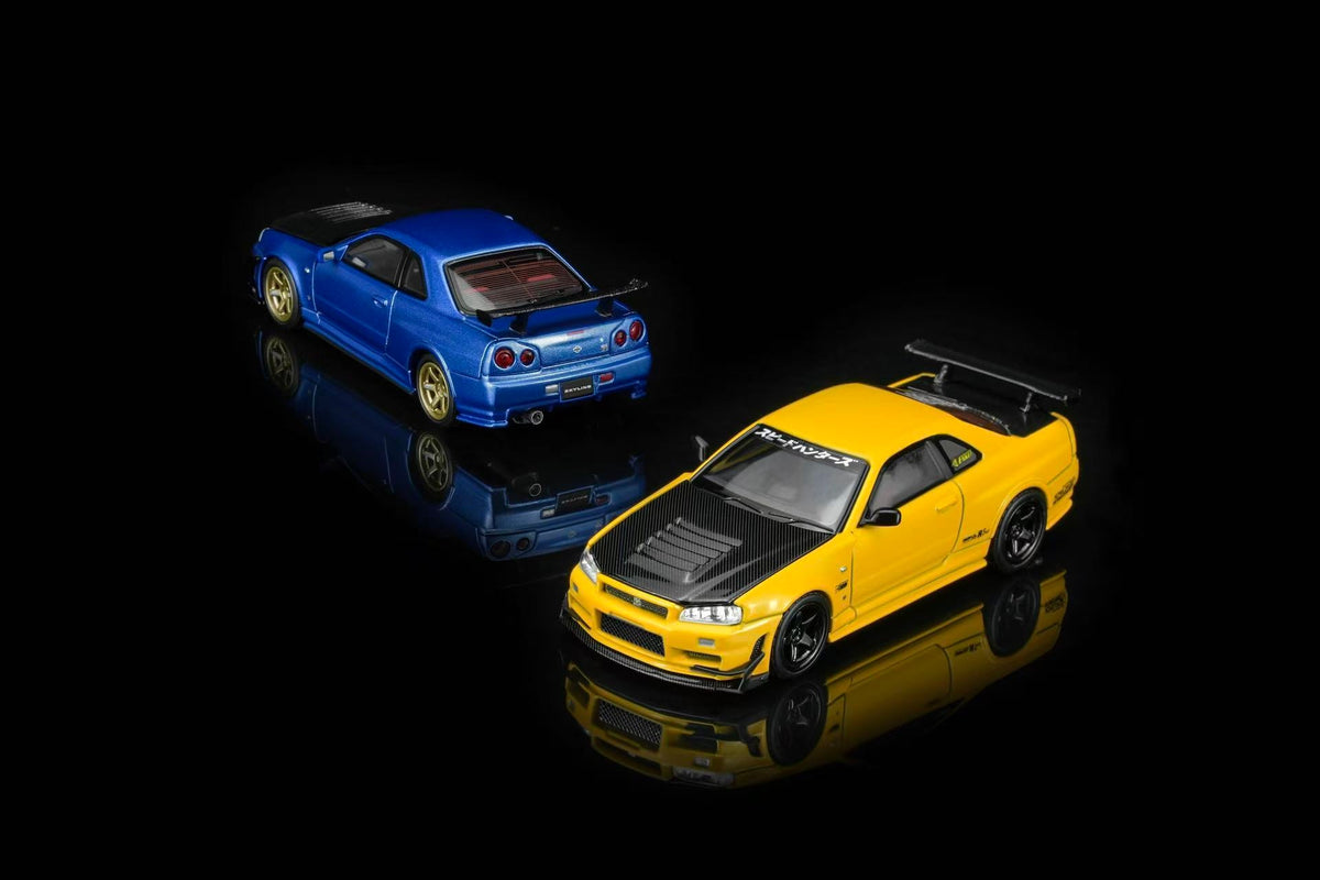 [Preorder] MOTORHELIX 1:64 Nissan Skyline GT-R (R34) Customized (2 Colours) M63475/M63476