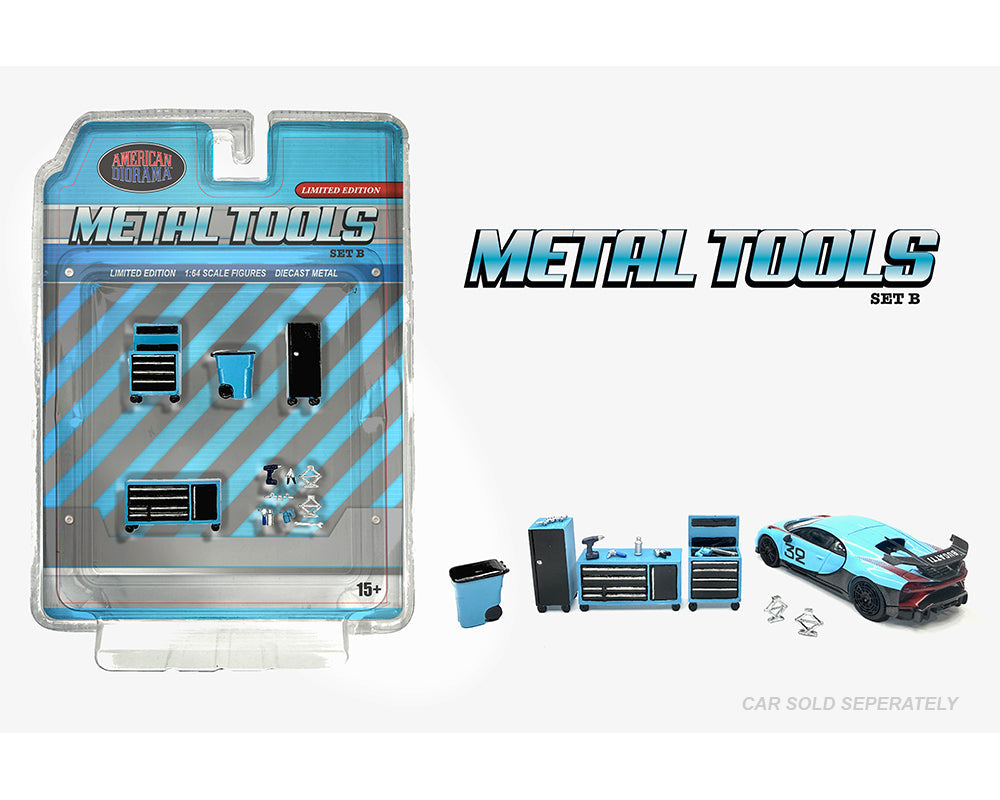 [Preorder] American Diorama 1:64 Metal Tools Set B Blue AD-2450
