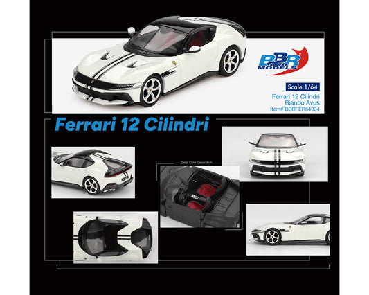 [Preorder] BBR Models 1:64 Ferrari 12 Cilindri – Bianco Avus White BBRFER64034