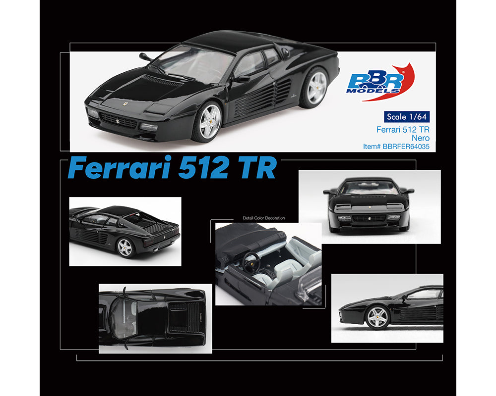 [Preorder] BBR 1:64 Ferrari 512 TR – Nero Black BBRFER64035