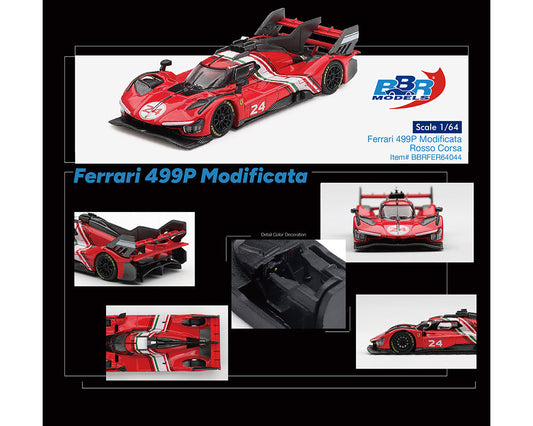 [Preorder] BBR 1:64 Ferrari 499P Modificata – Rosso Corsa Red BBRFER64044