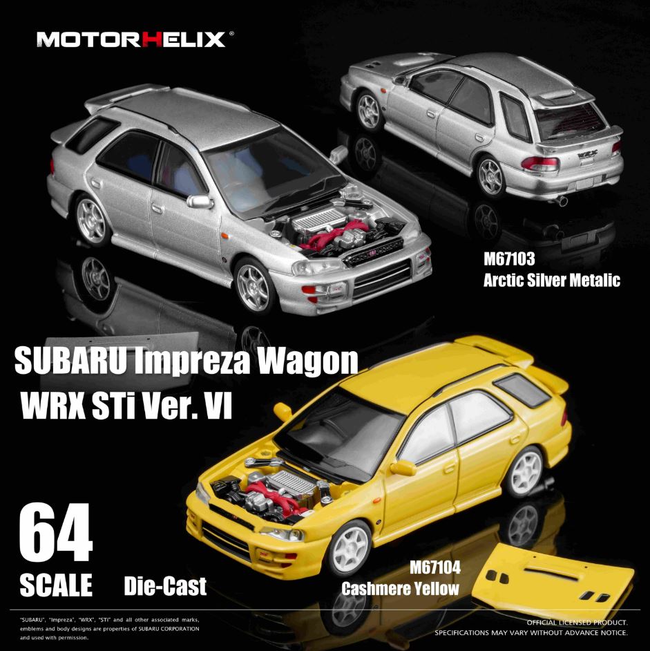 [Preorder] MOTORHELIX 1:64 Subaru Impreza Wagon WRX STi Ver. VI (GF8) (2 Colours) M67103/M67104