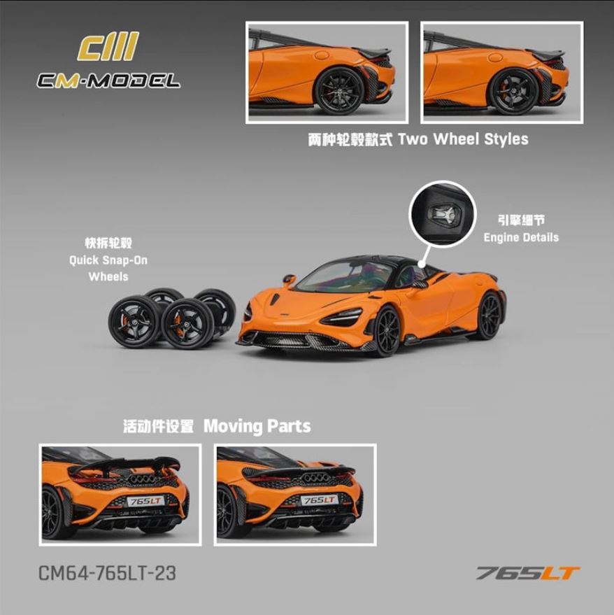 [Preorder] CM Model 1:64 Mclaren 765LT Papaya orange CM64-765LT-23