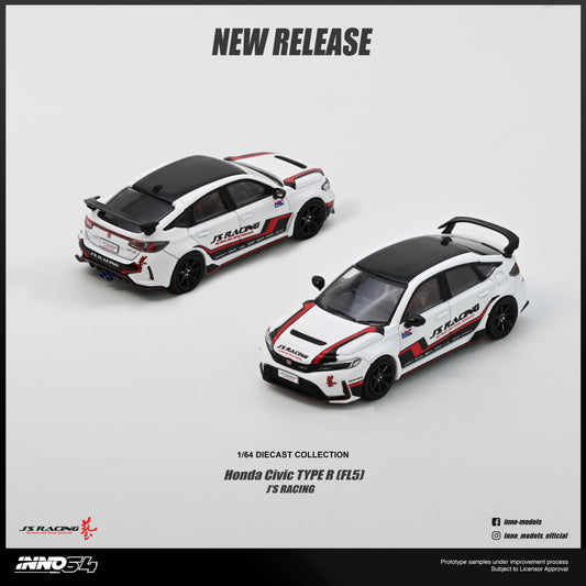 [Preorder] Inno64 1:64 Honda Civic (FL5) J'S RACING IN64-FL5JS-WHI