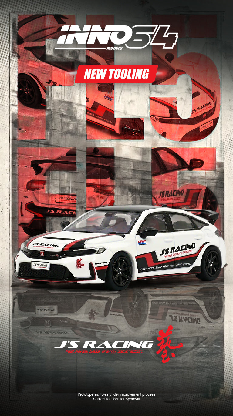 [Preorder] Inno64 1:64 Honda Civic (FL5) J'S RACING IN64-FL5JS-WHI