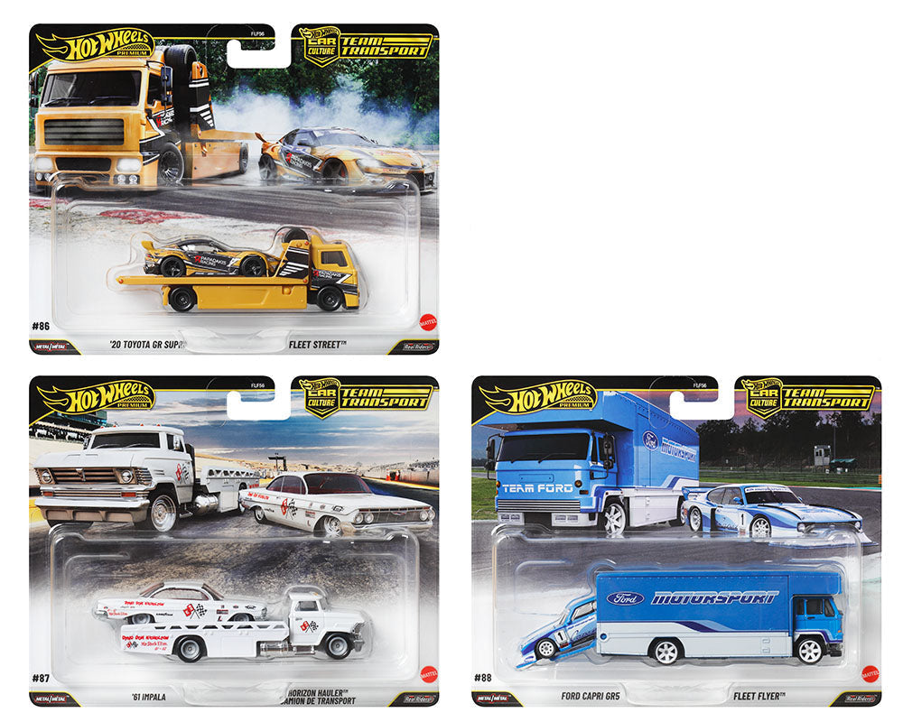 Hot Wheels 1:64 Team Transport 2025 J Case Assortment Set of 3 FLF56-957J