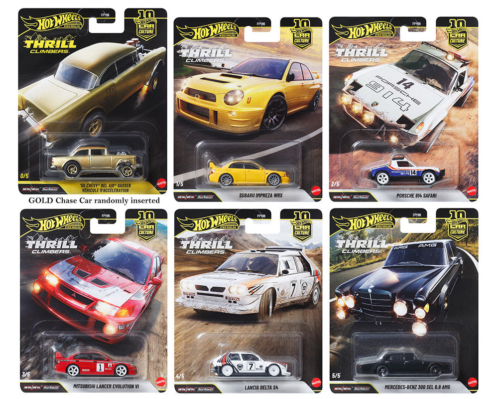 Hot Wheels Premium 1:64 Car Culture 10th Anniversary 2026 Q Case – Thrill Climbers 5 Assortment FPY86-961Q