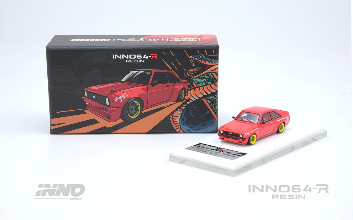 Inno64 1:64 FORD ESCORT MK2 PANDEM "EMOTION" RETRO HAVOC Red IN64R-MK2P-RED