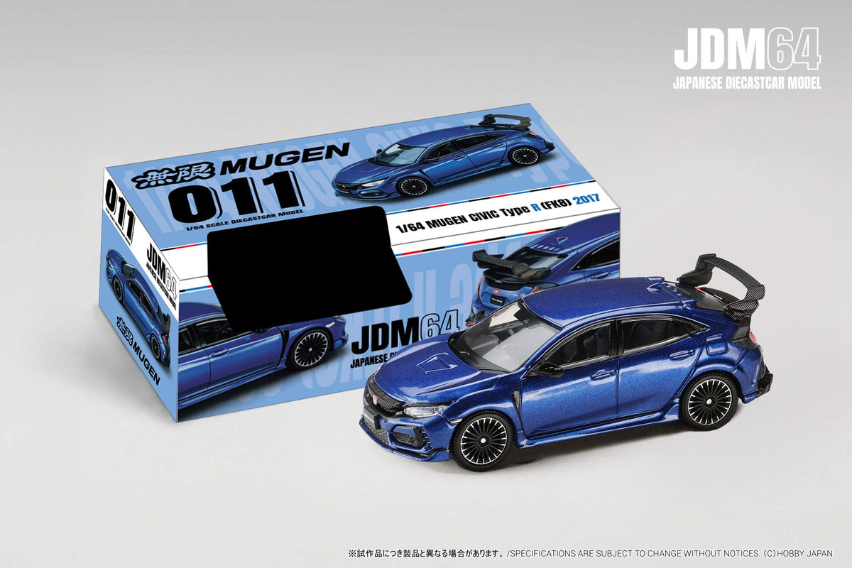 [Preorder] Hobby Japan 1:64 MUGEN CIVIC TYPE R (FK8) 2017 Racing Blue Pearl HJDM011-24