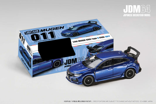 [Preorder] Hobby Japan 1:64 MUGEN CIVIC TYPE R (FK8) 2017 Racing Blue Pearl HJDM011-24
