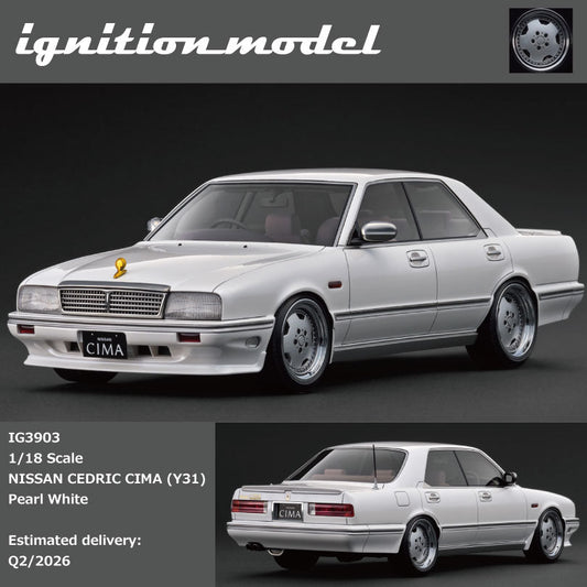 [Preorder] Ignition Model 1:18 NISSAN CEDRIC CIMA (Y31) Pearl White IG3903