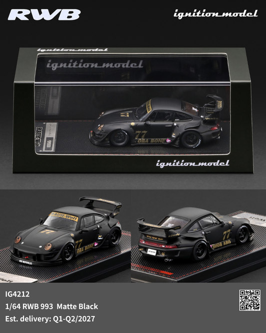 [Preorder] Ignition Model 1:64 Porsche RWB 993 Matte Black IG4212