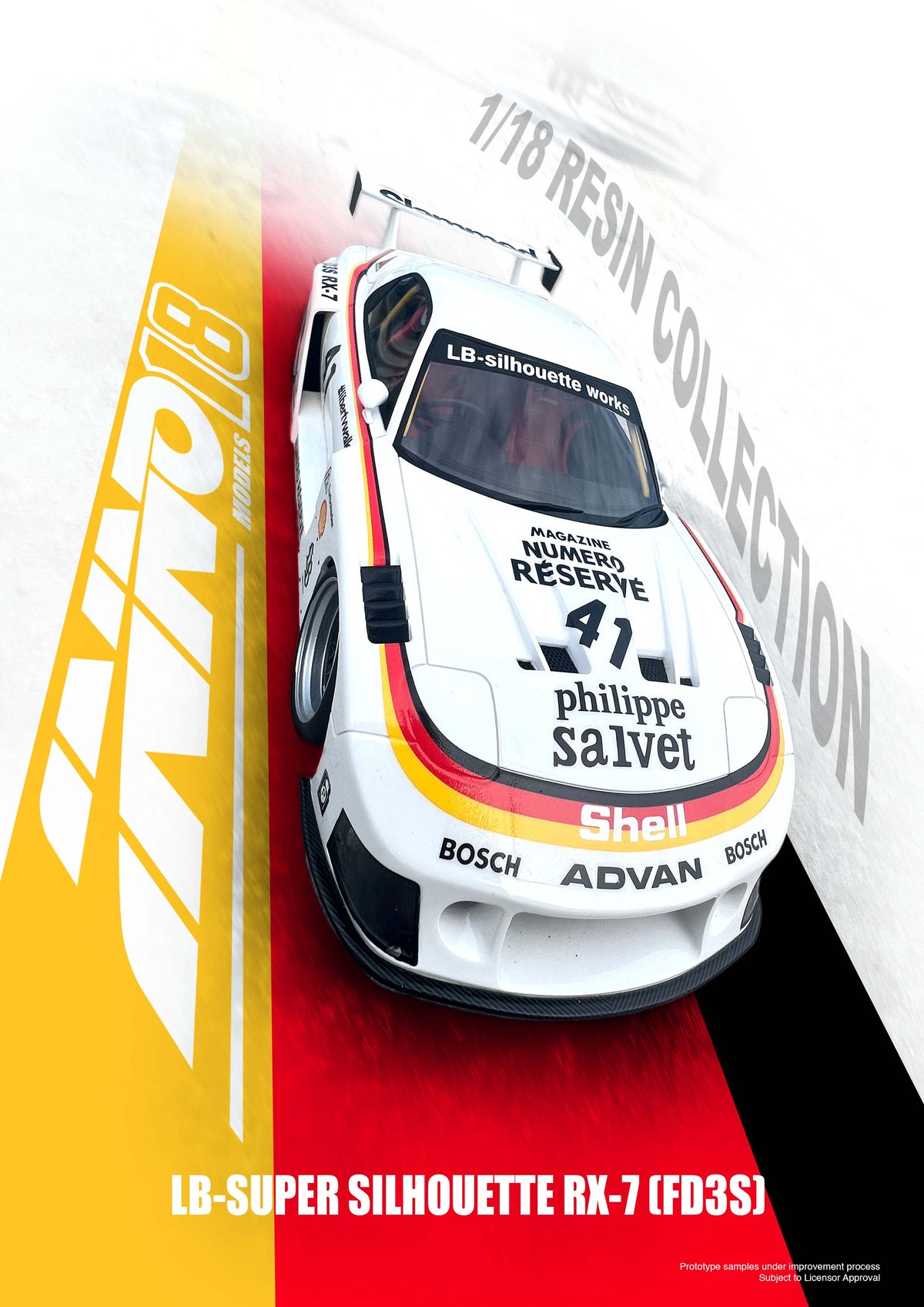 Inno18 1:18 Mazda RX7 (FD3S) LB-SUPER SILHOUETTE WHITE IN18-LBWKRX7-02