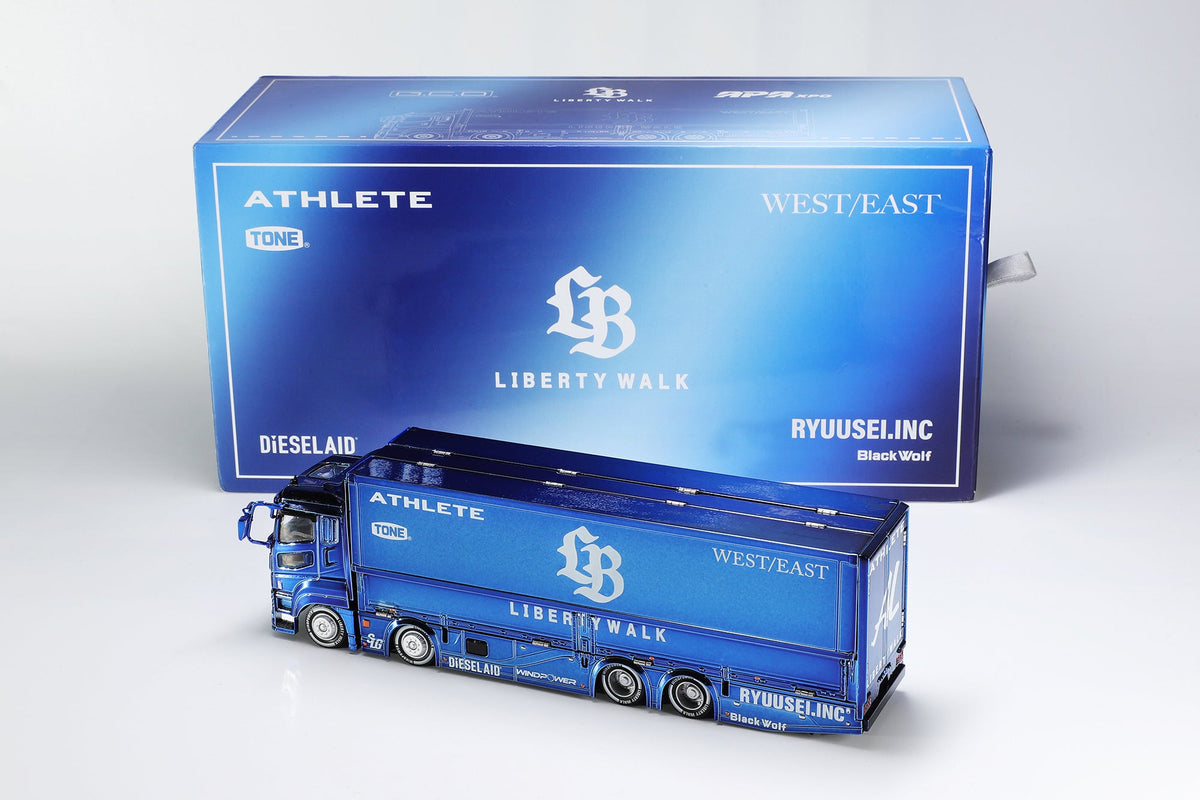 GCD 1:64 LBWK Mitsubishi Fuso Super Great Transport Truck Chrome Blue APA XPO Exclusive