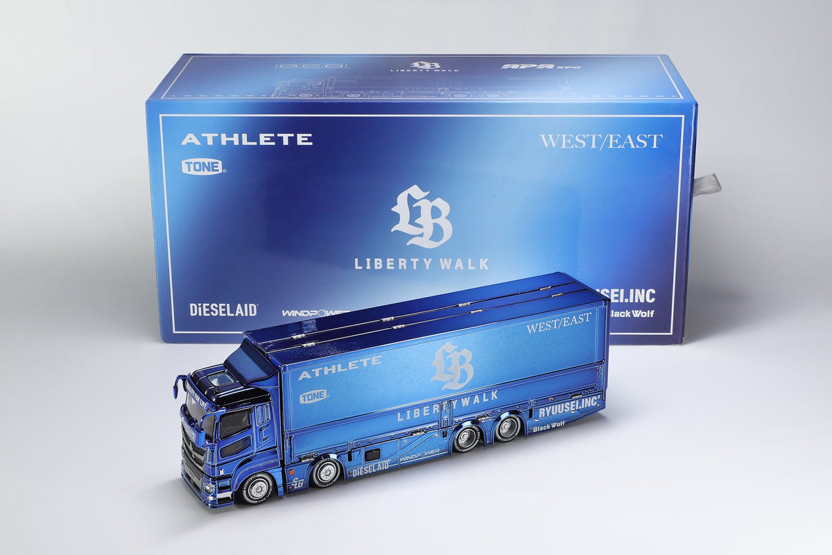 GCD 1:64 LBWK Mitsubishi Fuso Super Great Transport Truck Chrome Blue APA XPO Exclusive