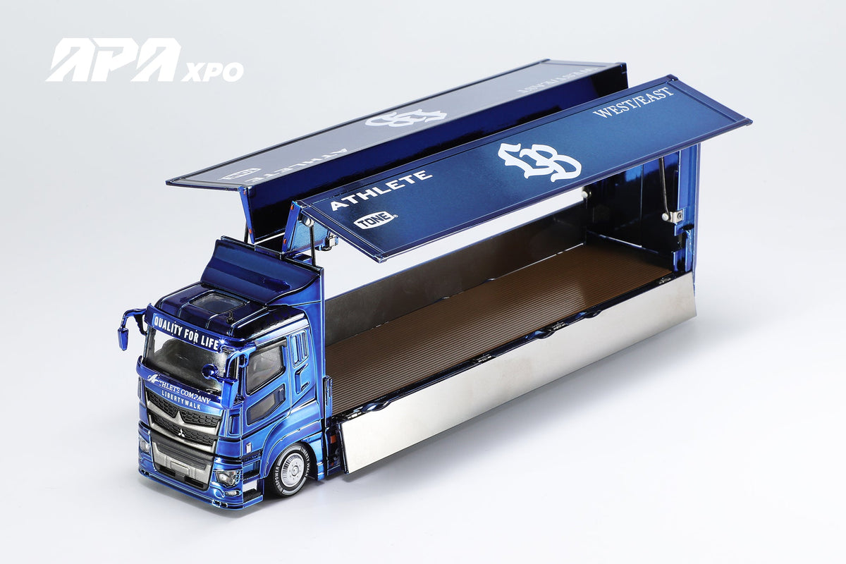 GCD 1:64 LBWK Mitsubishi Fuso Super Great Transport Truck Chrome Blue APA XPO Exclusive