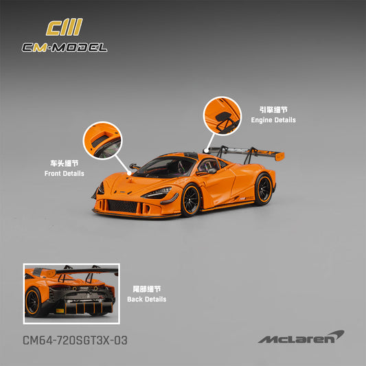 [Preorder] CM Model 1:64 McLaren 720SGT3X Papaya Orange CM64-720SGT3X-03