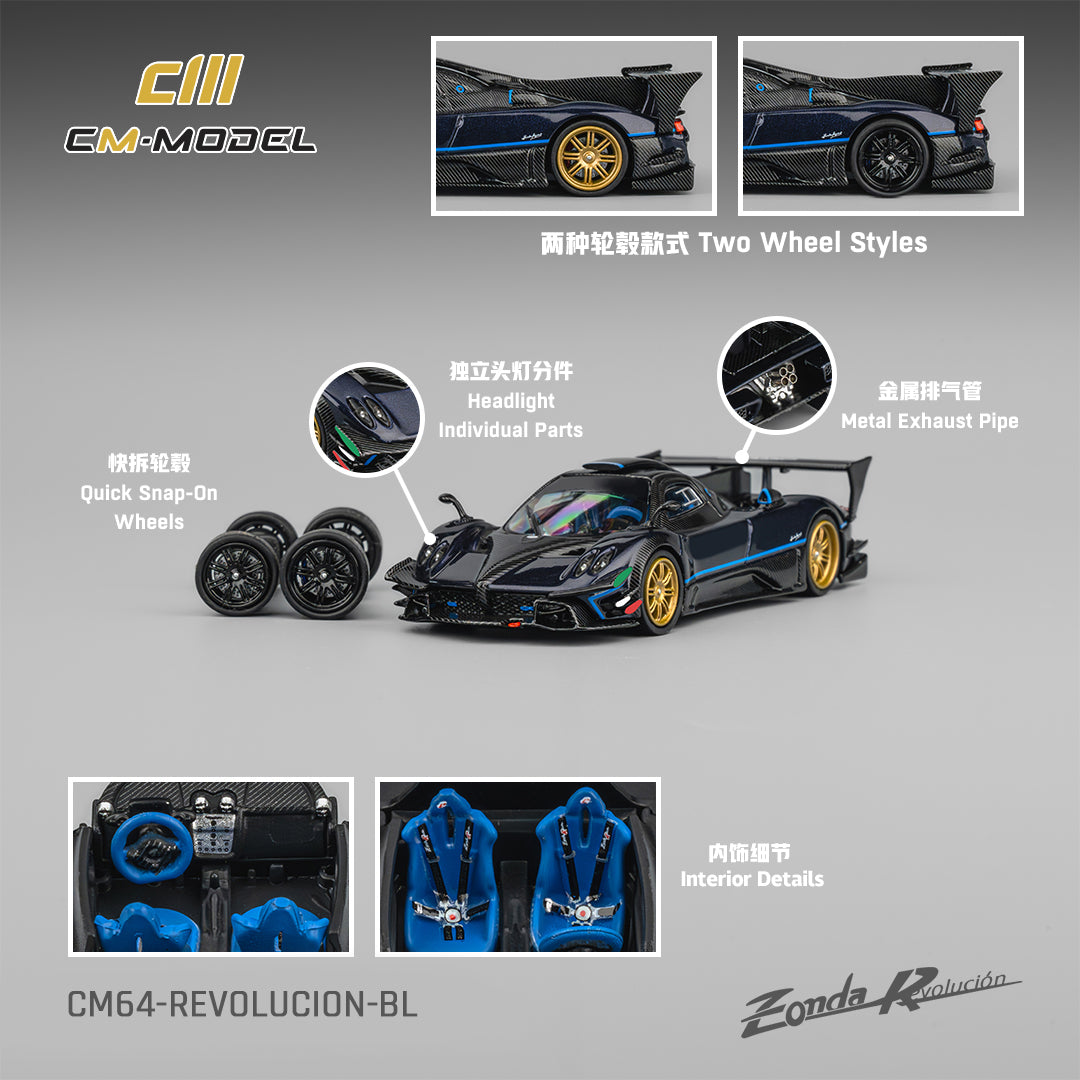 CM Model 1:64 Pagani Zonda Revolucion Metallic blue CM64-Revolucion-BL