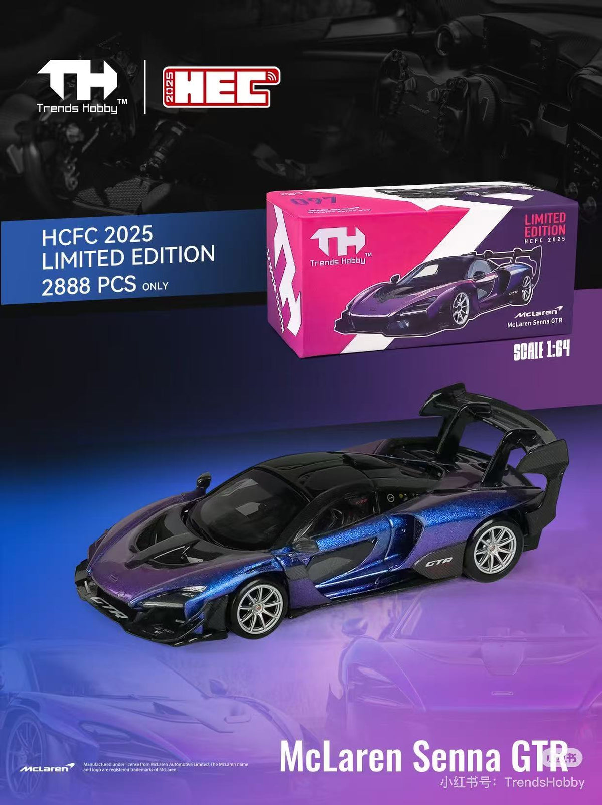[Preorder] Trends Hobby 1:64 McLaren Senna GTR HCFC Exhibition Limited Edition (2 Verison)