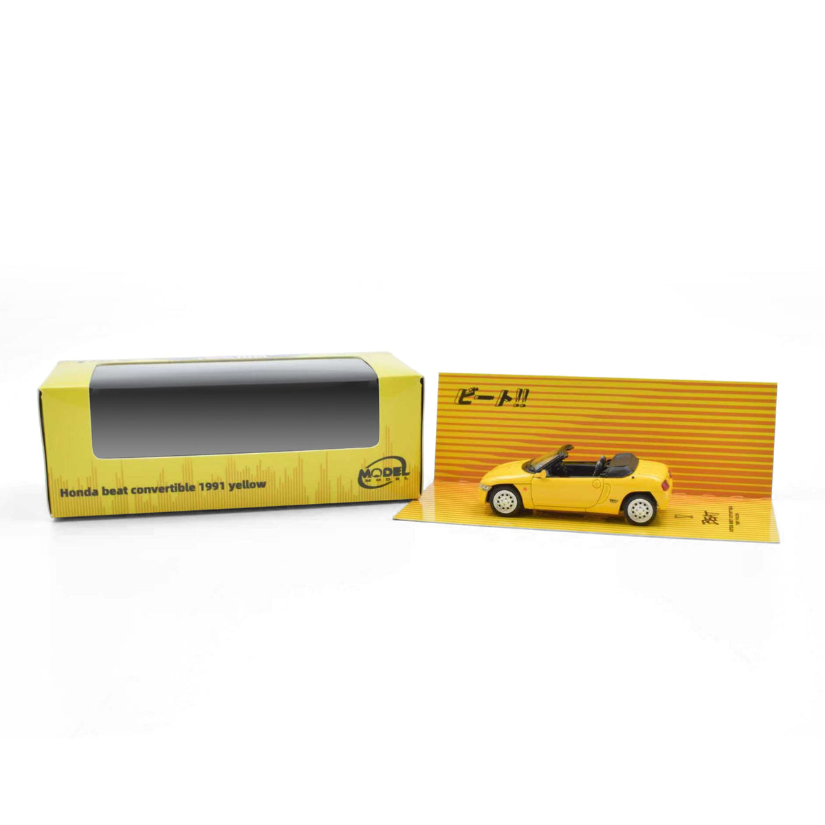 Model Model 1:64 Honda Beat Convertible 1991 Yellow