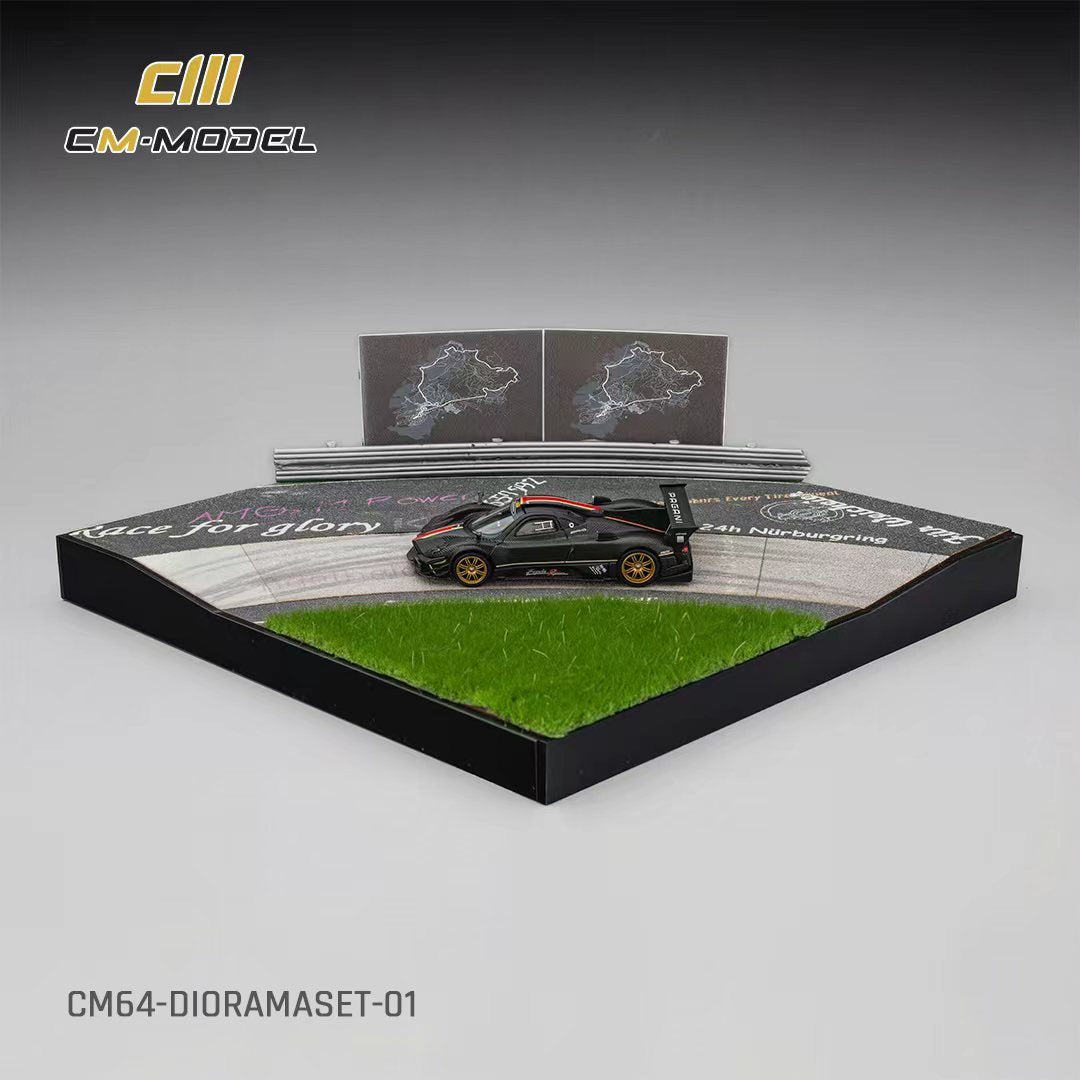 CM Model 1:64 Pagani Zonda Revolution Drycarbon Diorama Set（Complimentary Nürburgring Lap Time Model-Specific Water-Slide Decal ）CM64-DIORAMASET-01