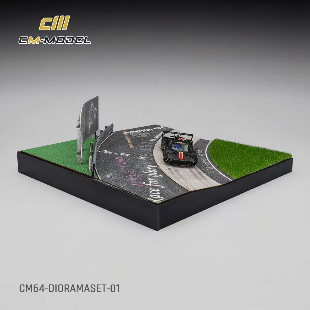 CM Model 1:64 Pagani Zonda Revolution Drycarbon Diorama Set（Complimentary Nürburgring Lap Time Model-Specific Water-Slide Decal ）CM64-DIORAMASET-01