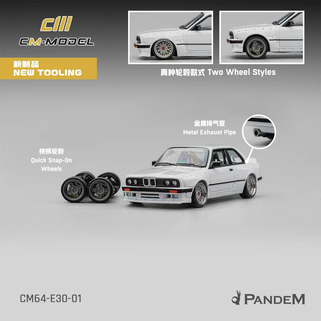 CM Model 1:64 Pandem BMW M3 E30 Pearl White CM64-E30-01