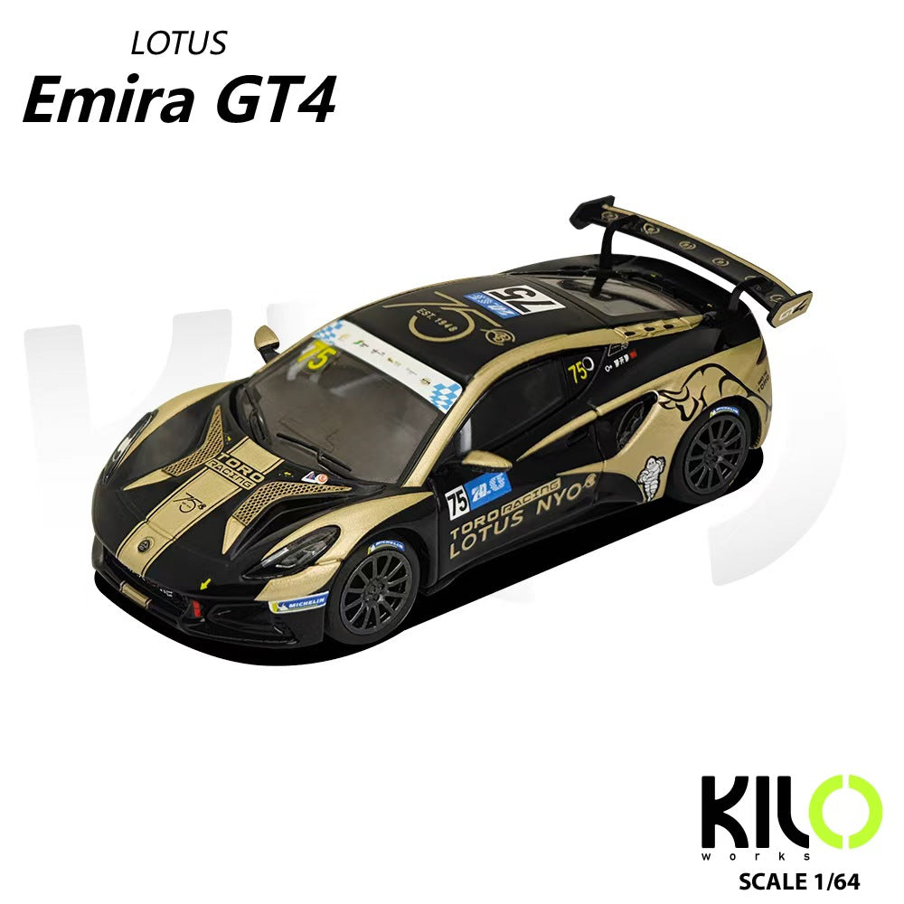 KILO works 1:64 LOTUS EMIRA GT4 LOTUS TEAM TORO (2 Versions) KLWO027-1/KLWO027-2