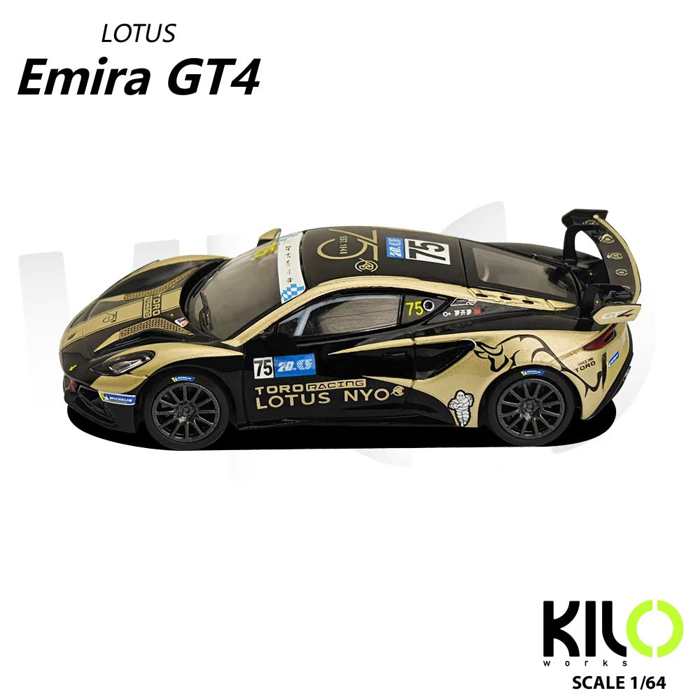 KILO works 1:64 LOTUS EMIRA GT4 LOTUS TEAM TORO (2 Versions) KLWO027-1/KLWO027-2
