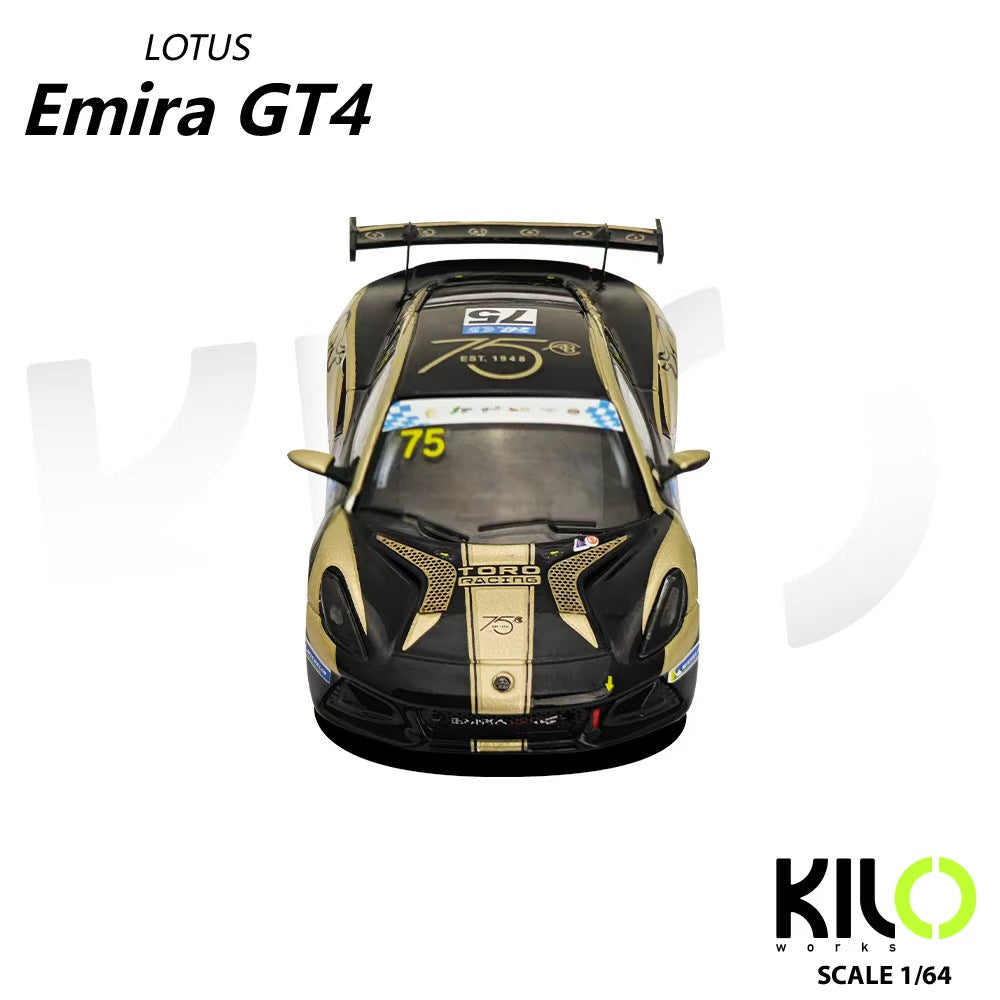 KILO works 1:64 LOTUS EMIRA GT4 LOTUS TEAM TORO (2 Versions) KLWO027-1/KLWO027-2