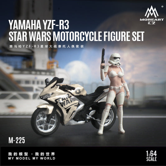 MoreArt 1:64 YAMAHA YZF-R3STAR WARS MOTORCYCLE FIGURE SET MO222225