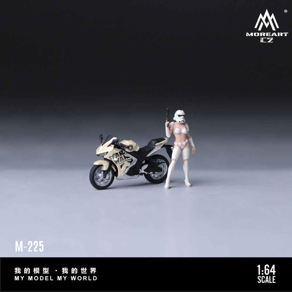 MoreArt 1:64 YAMAHA YZF-R3STAR WARS MOTORCYCLE FIGURE SET MO222225