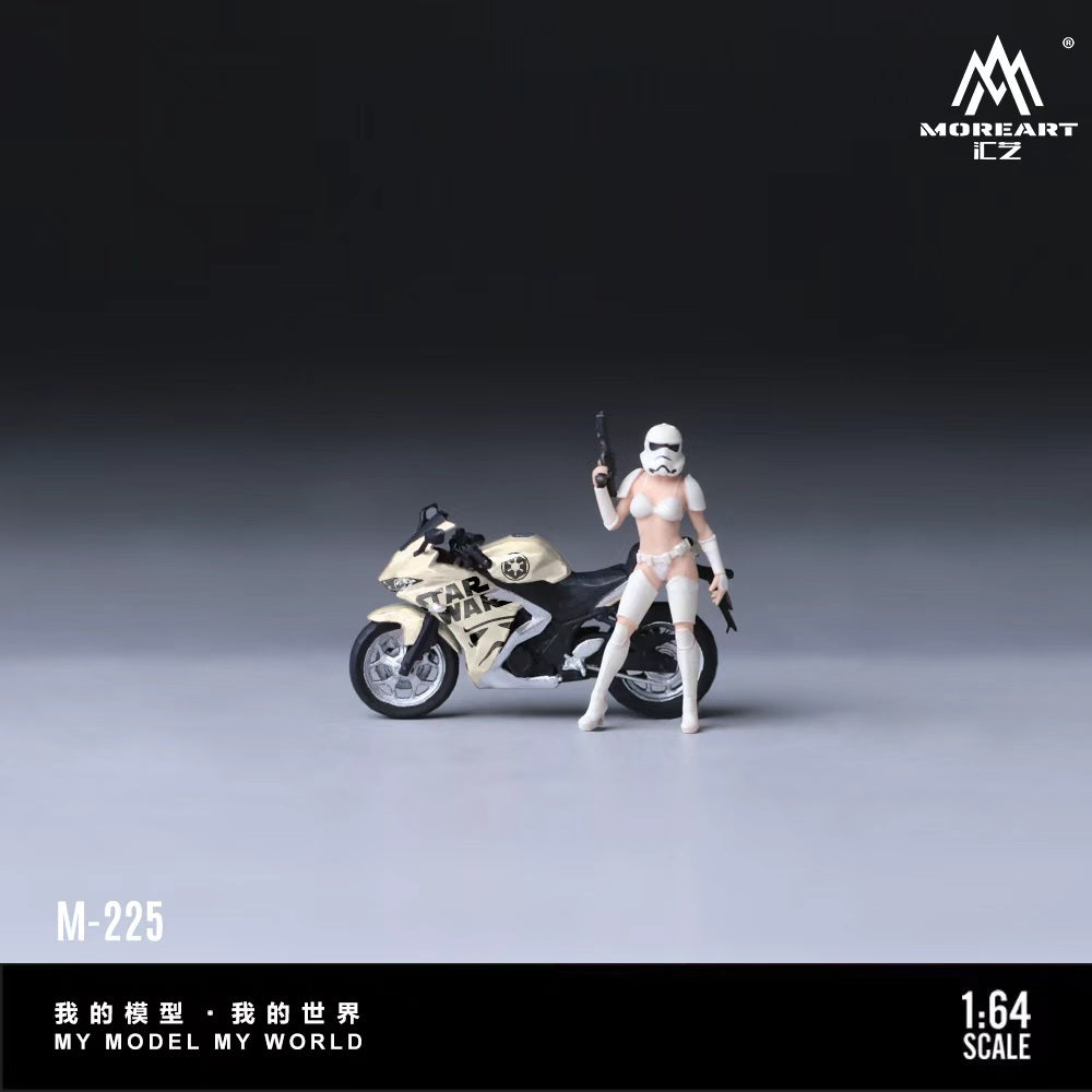 MoreArt 1:64 YAMAHA YZF-R3STAR WARS MOTORCYCLE FIGURE SET MO222225