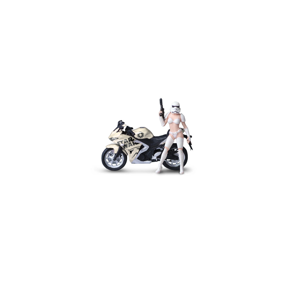 MoreArt 1:64 YAMAHA YZF-R3STAR WARS MOTORCYCLE FIGURE SET MO222225