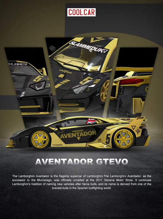 [Preorder] Cool Car 1:64 Lamborghini GT EVO V5 Black Gold CC643831