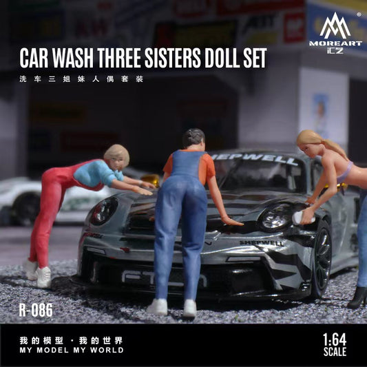MoreArt 1:64 CAR WASH THREE SISTERS DOLL SET MO223086
