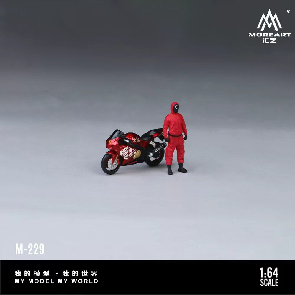 MoreArt 1:64 SUZUKI MASKED SOLDIER PULL FLOWER MOTORCYCLE DOLL SET MO222229