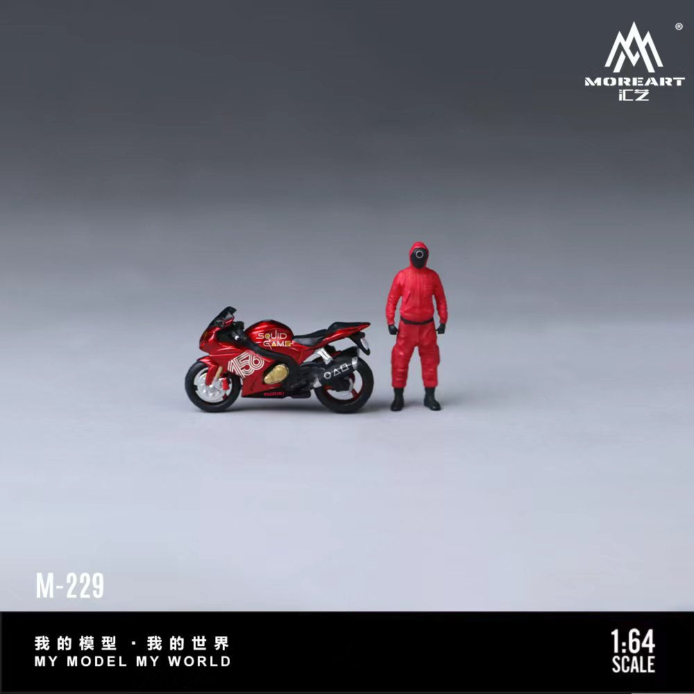 MoreArt 1:64 SUZUKI MASKED SOLDIER PULL FLOWER MOTORCYCLE DOLL SET MO222229