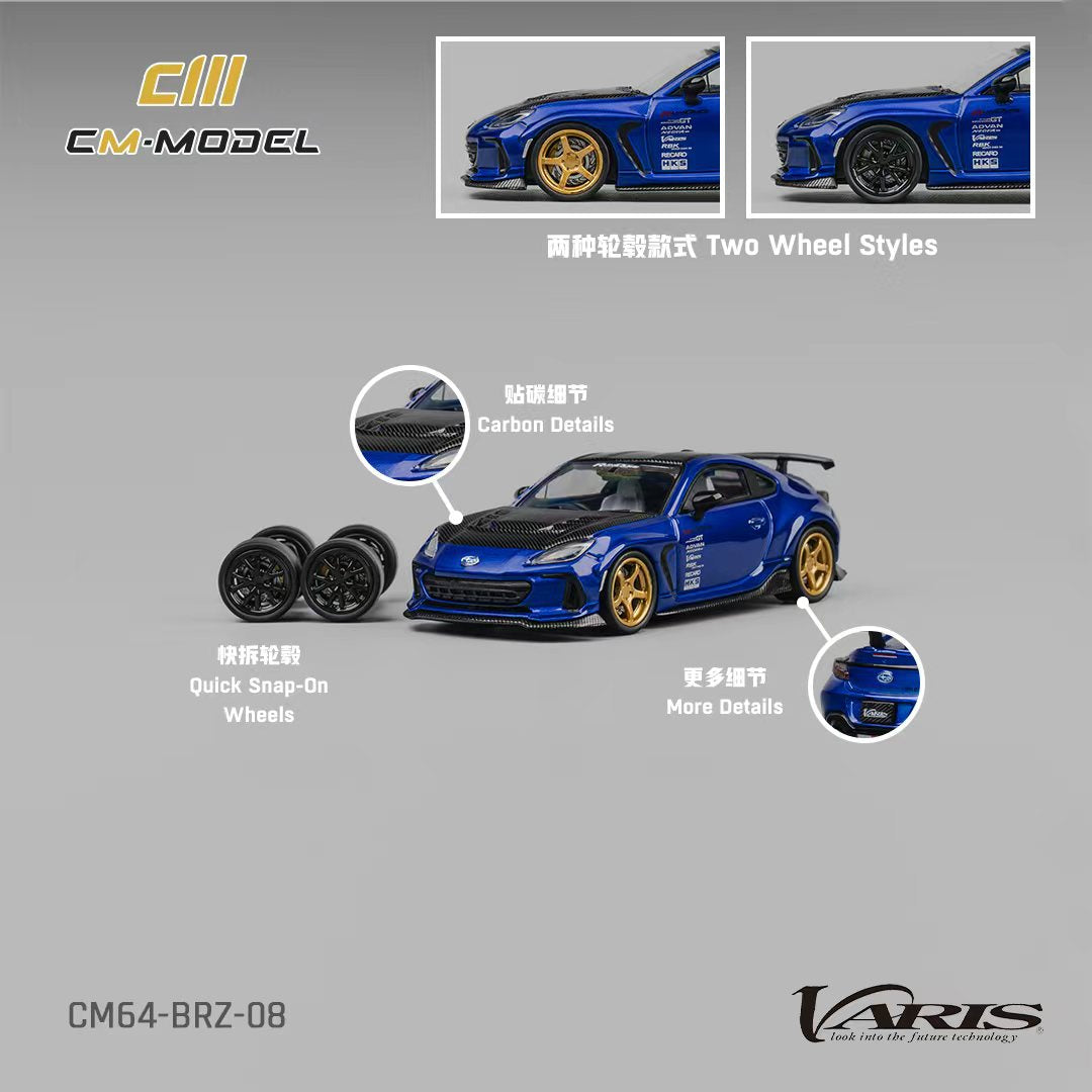 CM Model 1:64 Subaru BRZ Metallic Blue CM64-BRZ-08