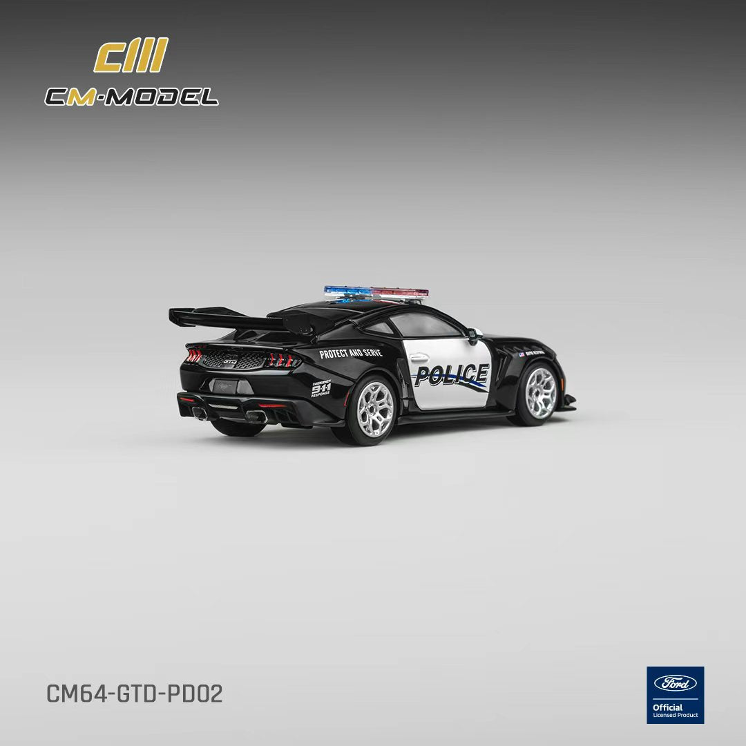 CM Model 1:64 Ford Mustang GTD Black Police CM64-GTD-PD02